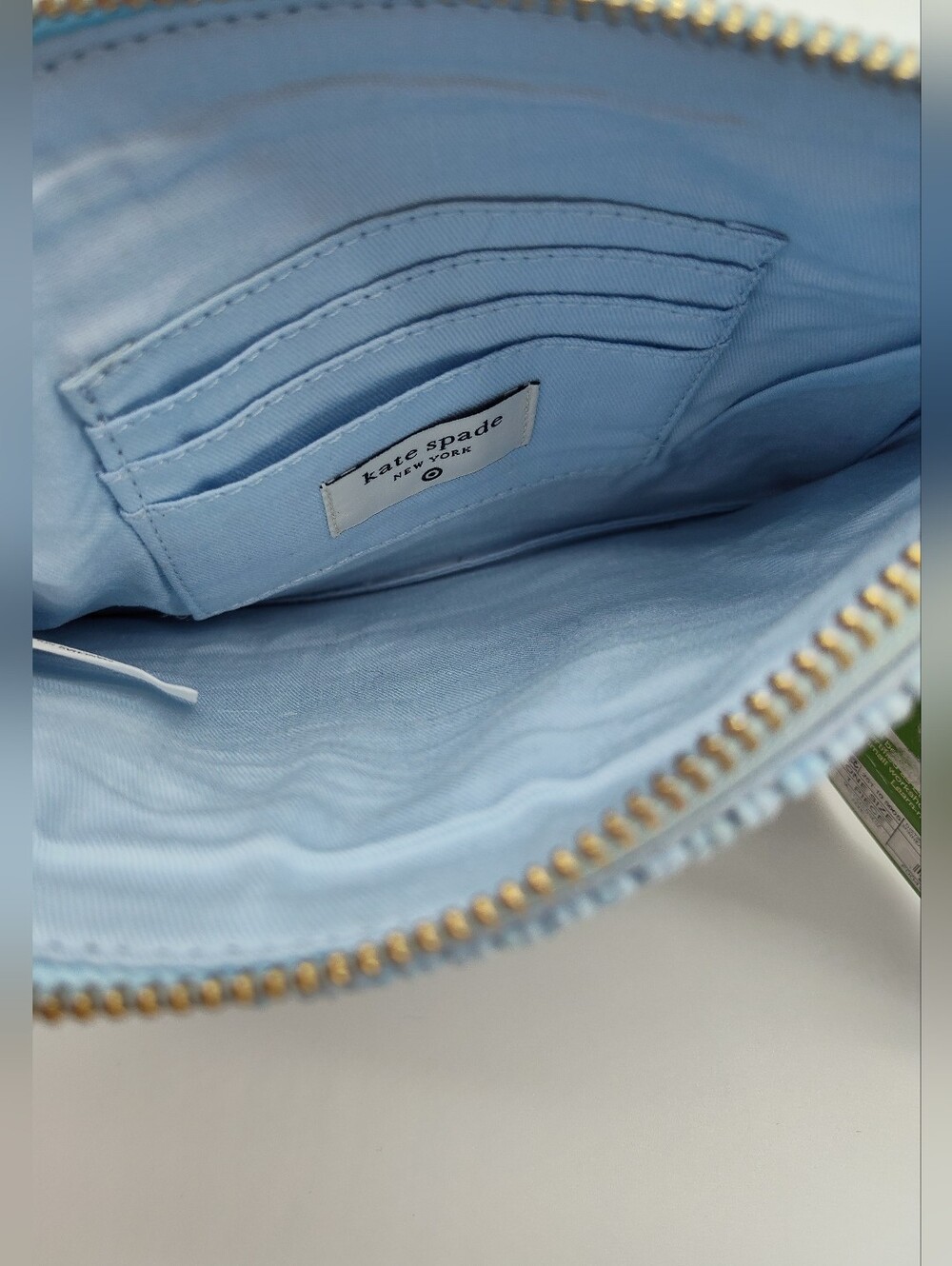 KATE SPADE Life of the Party Blue Beaded Zip Clutch Pouch NWT - Picture 2 of 4